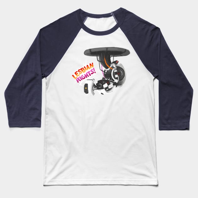 GLaDOS Says Lesbian Rights Baseball T-Shirt by IceOfWaterflock